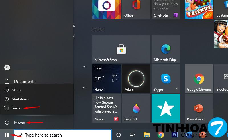 Khởi động lại laptop khi không gõ được bàn phím laptop
